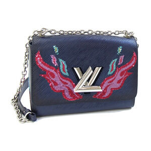 Louis Vuitton Epi Twist Shoulder Bag Navy Blue Crossbody Chain LV Sequins
